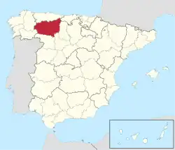 Map of Spain with León highlighted