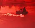 Leopard 1A2 of PzBtl 153 crossing a river at night