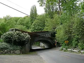 A surviving cable car bridge at Leschi Park