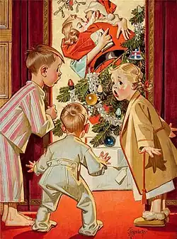 I Saw Mother Kissed Santa (1921) by J. C. Leyendecker