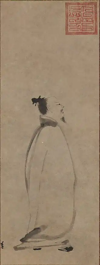Li Bai strolling by Liang Kai (c.1140 - c.1210), known for his minimalist works exemplifying the buddhist virtue of mindfulness.