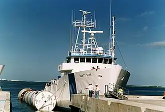MV Liberty Star, one of two NASA recovery ships built by Atlantic Marine. The two vessels were charged with recovering the Solid Rocket Boosters during Space Shuttle missions.