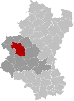 Location of Libin in Luxembourg province