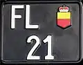 Standard Liechtenstein motorcycle registration plate