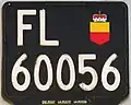 Liechtenstein registration plate for motorcycle trailers, with numbers above 60000