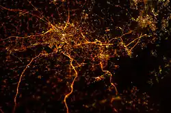 Image 103Liège at night, photography taken from the ISS in December 2012 (from Liège)