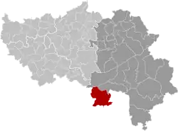 Location of Lierneux in the province of Liège