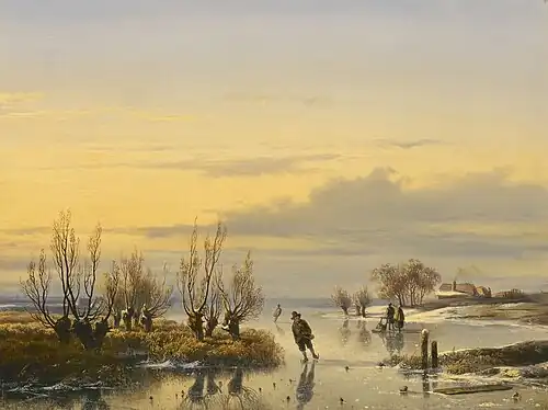 Ice Skating at Sunset