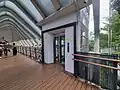 Elevators are only provided to access the skybridge only, as the entrance to the station uses a sloping ramp