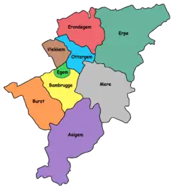 Ligging van Egem in Erpe-Mere