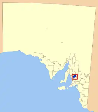 Location of Light Regional Council in blue