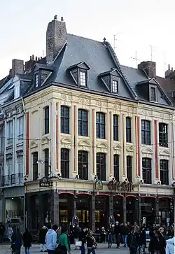 Building on the corner of the Rue Neuve, listed as a historic monument