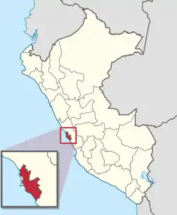 Location of Lima in Peru