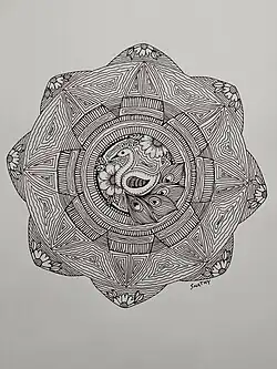Line art peacock