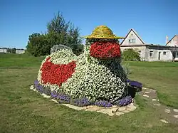 Public decoration from flowers
