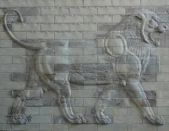 A lion on a decorative panel from Darius the Great's palace, Louvre