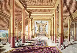 Painting of the Lion Throne in Amarapura Palace