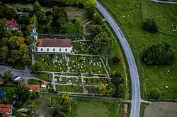 Listerby church from the air