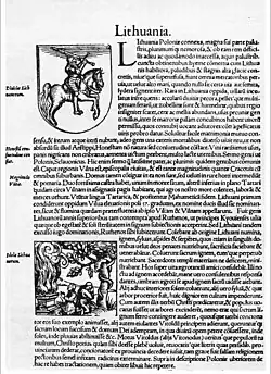 Image 77A facsimile of a page from Sebastian Münster atlas Cosmographia universalis (first edition 1544), describing the Grand Duchy of Lithuania in 1544 (from Grand Duchy of Lithuania)