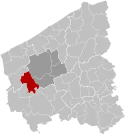 Location of Lo-Reninge in West Flanders
