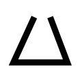 Hollow triangle with a gap at the top