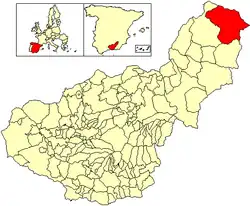 Location of Puebla de Don Fadrique