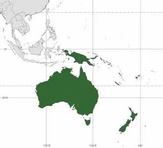 Image 49Australia's concept of Australasia, which includes Australia, New Zealand and, in this case, Melanesia (from Australasia)