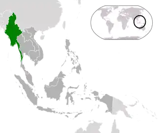 Location of Burma