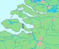 The route of the Canal through Zuid-Beveland