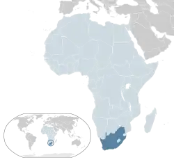 Map of the South Africa within Africa.