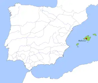 Location of Taifa of Mallorca