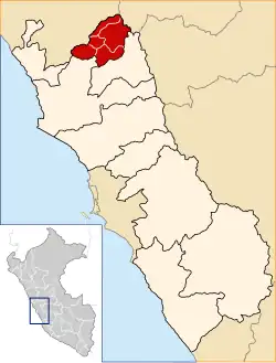 Location of Cajatambo in Lima