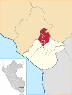 Location of Candarave in Peru