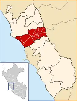 Location of Huaral in Lima