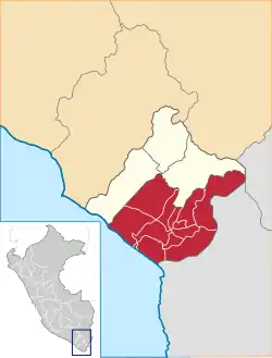 Location of Tacna in Peru