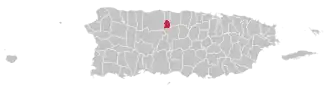 Map of Puerto Rico highlighting Florida Municipality