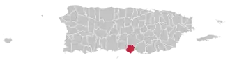 Map of Puerto Rico highlighting Santa Isabel Municipality