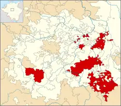 Saxe-Zeitz territories within the Wettin lands, about 1680