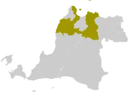 Serang Regency (magenta) in Banten Province