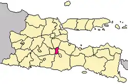 Location within East Java