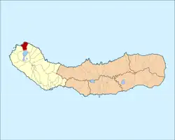 The location of the civil parish of Pilar da Bretanha, within the municipality of Ponta Delgada