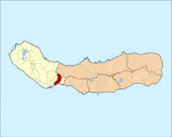 Location of the civil parish of São Roque in the municipality of Ponta Delgada