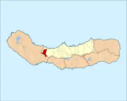 Location of the parish within the island of São Miguel