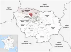 Location within the region Île-de-France