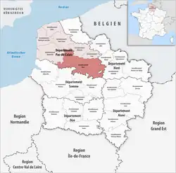 Location within the region Hauts-de-France