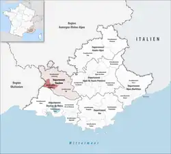 Location within the region Provence-Alpes-Côte d'Azur