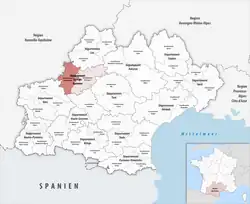 Location within the region Occitanie