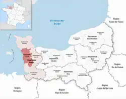 Location within the region Normandy