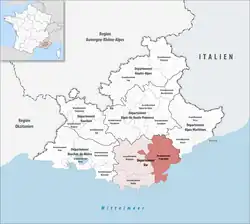 Location within the region Provence-Alpes-Côte d'Azur