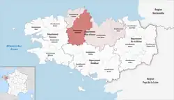Location within the region Brittany